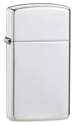 Zippo 1500 Windproof Lighter Slim Case, High Polish Sterling Silver