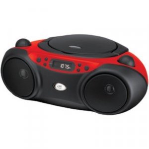 GPX BC232R Portable TopLoad CD Boombox AMFM 3.5mm Line In MP3 Device RedBlack