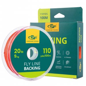 SF Braided Fly Fishing Trout Line Backing Line 20LB 100m/108yds Orange