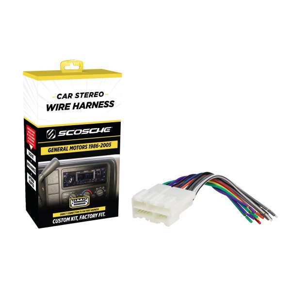 Scosche GM02B Car Stereo Wiring Harness Compatible with Select Non-Amplified 1986-2005 General Motors Vehicles - Check Vehicle List in Images to Verify Your Model