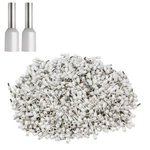 XHF 1000 PCS AWG 22/0.5mm² Wire Ferrules Insulated Copper Crimp Connectors, Crimp Pin Cord End Terminals White