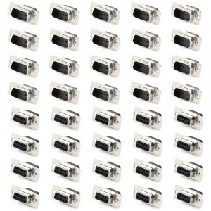 JRready ST6238 DB9 Accessories Connectors Female to Male 9 Pin D-SUB Crimp Type Connector 20 Female and 20 Male PBT Insulator for RS232 CNC Industrial Communication Equipment