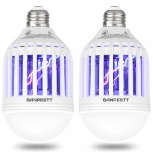 [2-Pack] BANPESTT Bug Zapper Light Bulb 2-in-1 Indoor Mosquito Zapper Gnat Trap- Electric Fly Insect Killer&Bug Catcher for Home Backyard Patio