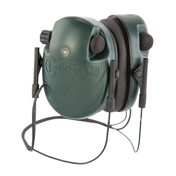 Caldwell E-MAX - ADULT Green Behind the Neck - Low Profile Electronic 21 NRR Hearing Protection with Sound Amplification - Adjustable Earmuffs for Shooting, Hunting and Range