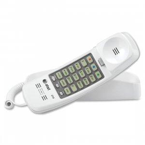 AT&T ML210W Corded Trimline Phone with Lighted Keypad (White)
