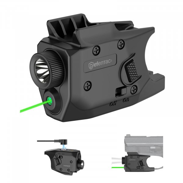 DEFENTAC 350 Lumens Pistol Light Green Laser Combo with Strobe/Momentary