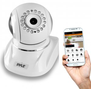 Pyle PIPCAMHD82WT White IP WiFi Security Camera, Full HD 1080p w/Remote Surveillance