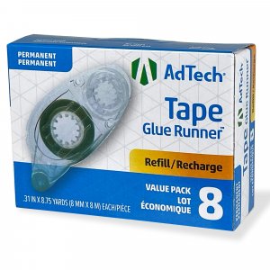 AdTech 05674 Permanent Crafter's Tape Refills, Pack of 8, Clear