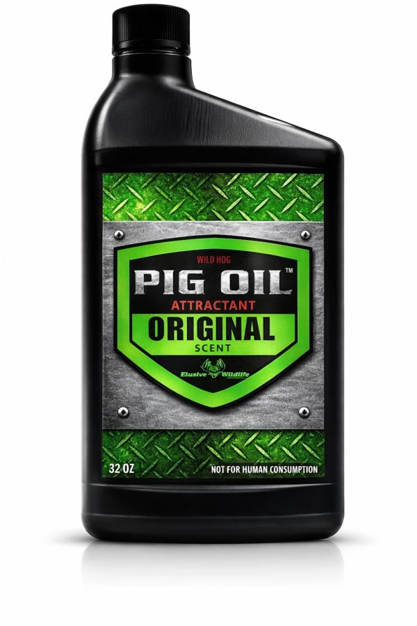 Elusive Wildlife Technologies, LP Pig Oil - Wild Hog Attractant - Long Lasting Hog Hunting Lure for attracting and harvesting Feral Hogs Around Your Feeder or Stand