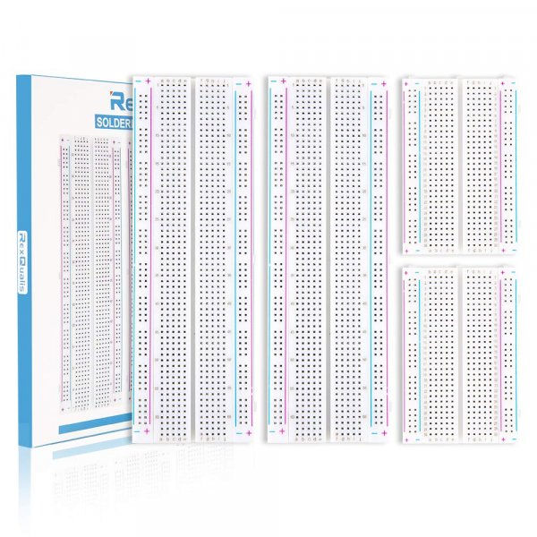 4PCS Breadboards Kit Include 2PCS 830 Point 2PCS 400 Point Solderless Breadboards for Proto Shield Distribution Connecting Blocks