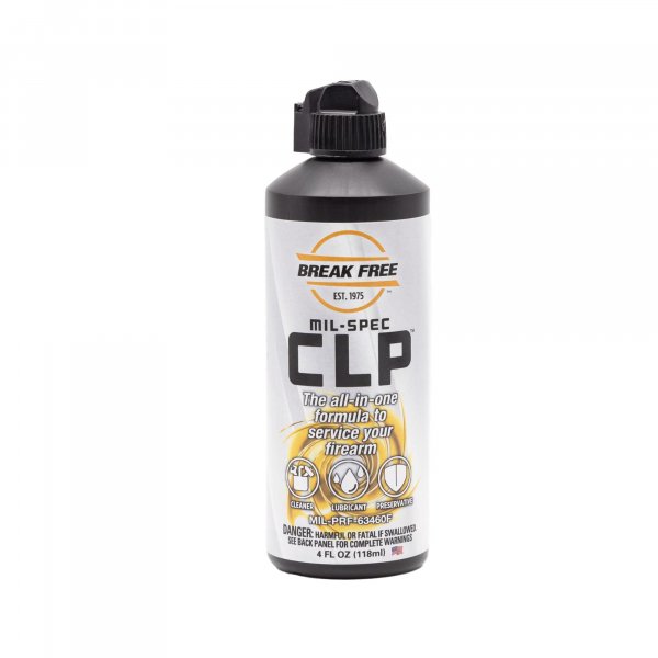 Break Free CLP Cleaner Lubricant and Preservative All in One Gun Cleaner, CLP-4, Squeeze Bottle, Synthetic Oil, 4 Ounces