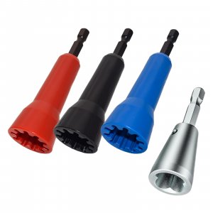 4 PCS Wire Nut Twister，Fast Wire Twister Tool for Drill，Wire Nut Twiter for Drill, Spin Twist Wire Connector Socket, Wire Connector Driver with 1/4" Chuck，Wire Stripping and Twisting Tool