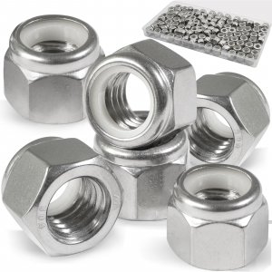 Vifmy 110 Pack 1/4"-20 Inch Lock Nuts,304 (A2-70) Stainless Steel Nylon Insert Locknuts,Standard Inch Thread Nylock Nuts for Bolts