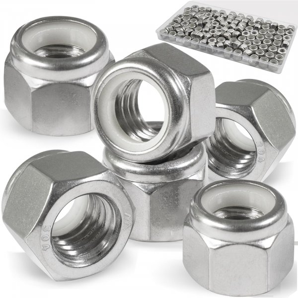 Vifmy 110 Pack 1/4"-20 Inch Lock Nuts,304 (A2-70) Stainless Steel Nylon Insert Locknuts,Standard Inch Thread Nylock Nuts for Bolts