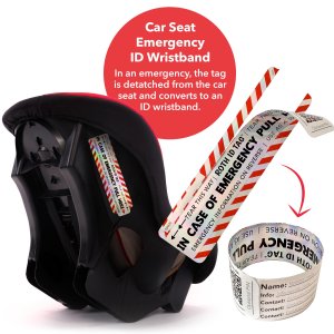 Emergency Contact Identification System for Car Seats, Booster Seats, Baby Gear | Original ROTH ID TAG Kit (2 Tags)