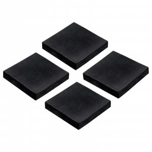 uxcell 4pcs Rubber Anti-Vibration Pads Hard Pad, 50mm Square Vibration Isolation Mats, 10mm Thickness Non-Slip Rubber Blocks, Anti-Skid Anti Noise for HVAC, Compressor, Air Conditioner