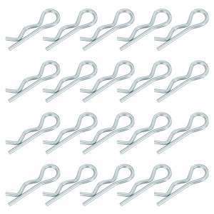uxcell 1 mm x 17 mm Cotter Pins Spring Fastener, Hitch Pins Retaining Pin R Clip Hairpin Carbon Steel Silver Tone 20 Pcs