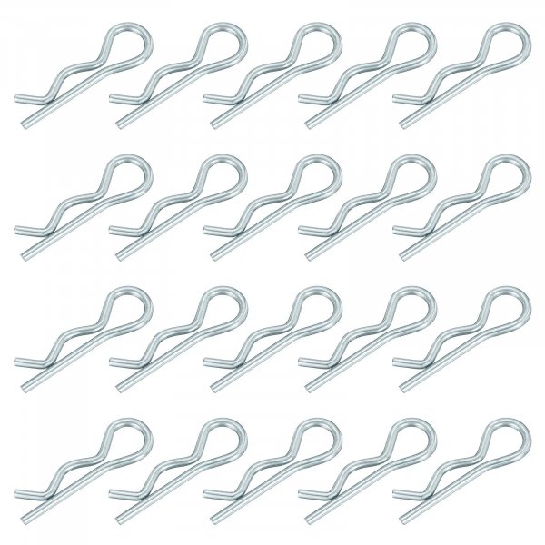 uxcell 1 mm x 17 mm Cotter Pins Spring Fastener, Hitch Pins Retaining Pin R Clip Hairpin Carbon Steel Silver Tone 20 Pcs