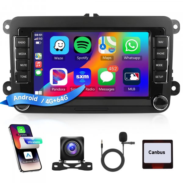 4G+64G Car Stereo for VW Passat Golf MK5 MK6 Jetta T5 EOS Polo Touran Seat