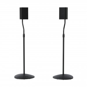 SANUS Speaker Stands Pair for Satellite & Bookshelf Speakers up to 3.5lbs – 10” Height Adjustment – Includes L-Shaped Bracket & Keyhole Adapter for Compatibility – Easy DIY Assembly
