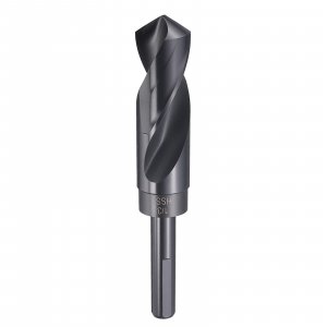 HARFINGTON 1-1/32" Drill Bit 1/2" Reduced Shank 3-Flat 4241 High Speed Steel Nitriding Black 118° Standard Point for Plastic Wood Copper Aluminum Iron Medium Soft Metal