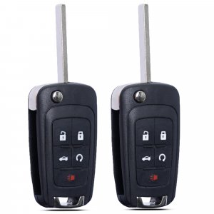 SUPALAND Key Fob Keyless Entry Fits for Chevrolet Camaro Cruze Equinox Impala Malibu Sonic Buick Lacrosse Regal Verano Encore Allure Remote Control Key Replacement 5 Button OHT01060512(Set of 2)