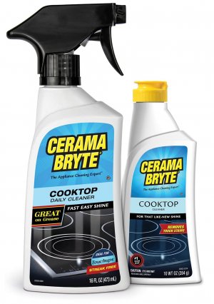 Cerama Bryte Cooktop Cleaner 10 oz & Daily Cooktop Spray 16 oz Combo