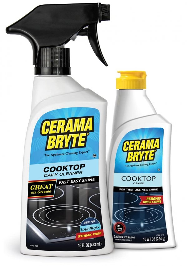 Cerama Bryte Cooktop Cleaner 10 oz & Daily Cooktop Spray 16 oz Combo