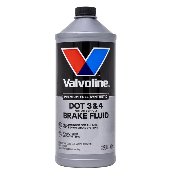 Valvoline DOT 3 & 4 Synthetic Brake Fluid with High Boiling Point, Corrosion Protection, Vapor Lock Resistance, Compatible with ABS, Disc and Drum Brake Systems, 32oz