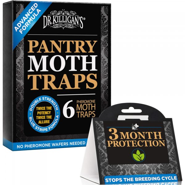 Dr. Killigan's Pantry Moth Traps with Pheromones Prime, 6 Pack, Black
