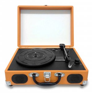 Pyle PVTT2UWD Retro Belt-Drive Turntable With USB-to-PC Connection, Rechargeable Battery