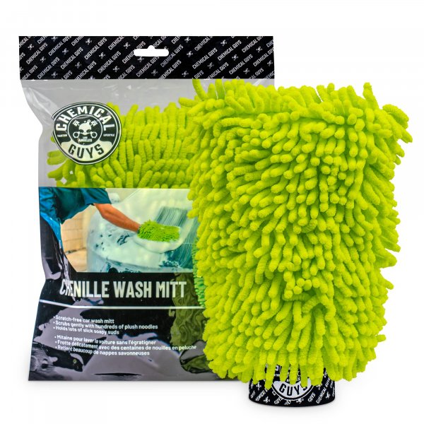 Chemical Guys MIC_493 Chenille Microfiber Premium Scratch-Free Wash Mitt, Lime Green