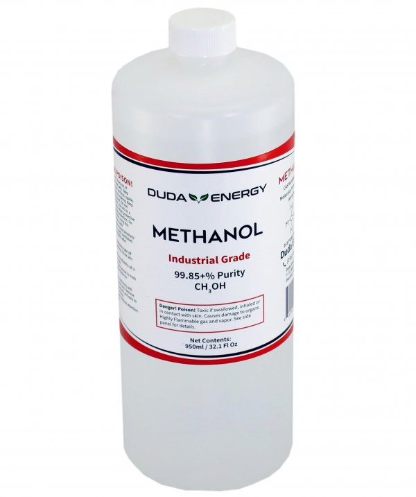 Duda Energy Industrial Grade Methanol, 99.65+% Purity Methyl Alcohol, 950ml Bottle