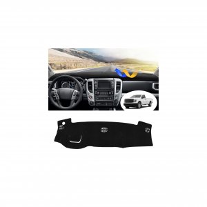 FIILINES Dash Cover for 2016-2024 Nissan Titan, Dashboard Mat Exact Fit for Titan Interior Accessories Dashboard Pad Carpet Dash Mat Sunshade Non-Slip Polyester Protector No Glare Black