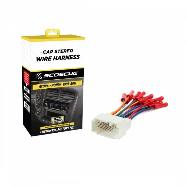 Scosche HA08BCB Aftermarket Radio Wiring Harness with Crimp Connectors for Select 1998-11 Acura and Honda - Aftermarket Radio Wire Harness for Car Stereo - Check Vehicle List Below for Your Model