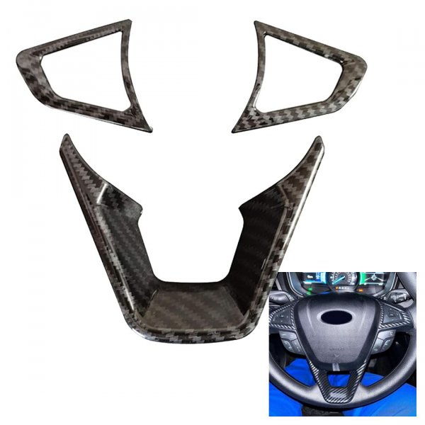 3PCS Carbon Fiber Folor Steering Wheel Cover Fit for Ford Fusion Mondeo Edge