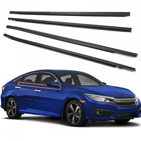 ItranMc Window Weatherstrip Trim for 2016-2021 Honda Civic 4-Door Sedan