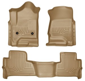 Husky 99203 Front/2nd Seat Floor Liners For 15-19 Tahoe/Yukon - Tan