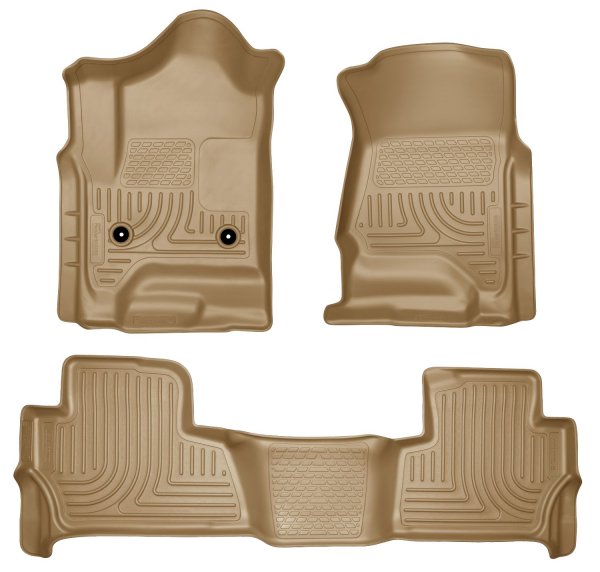 Husky 99203 Front/2nd Seat Floor Liners For 15-19 Tahoe/Yukon - Tan