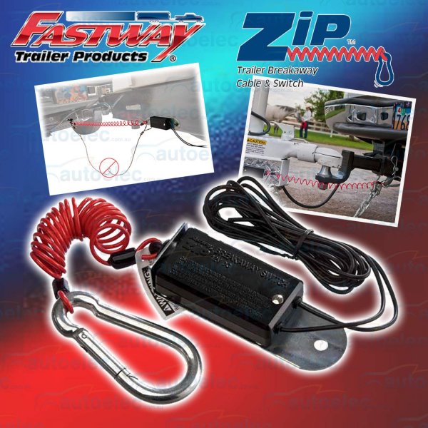 Fastway Zip 4 Foot Breakaway Cable with Electric Brake Switch 80-00-2040 RED