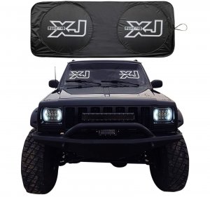 Cherokee XJ Accessories, Windshield Sunshade, Banner, Sun Shield, Fits Every Year XJ 1984-2001, Custom fit