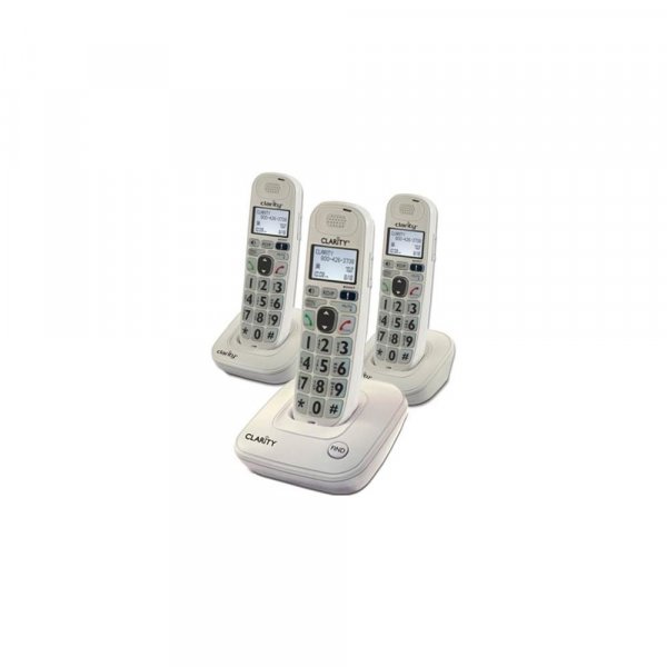 Clarity D702C2 DECT 6.0 Amplified Phone w/CID Display & 2 Expandable Handsets