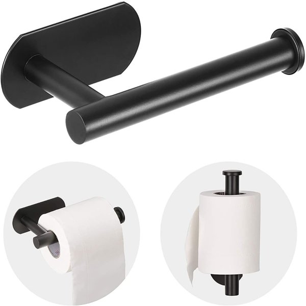 JOPOFI Toilet Paper Holder - Adhesive Toilet Paper Holder - Matte Black