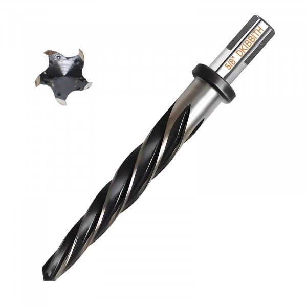 5/8” Bridge Construction Reamer Drill Bit, M2 HSS Taper Chucking Reamer for Steel Alloy Metal Wood Plastic, 1/2" Non-Slip Shank, 5-Spiral Flutes Car Reamer, to Align or Enlarge Holes, 16mm