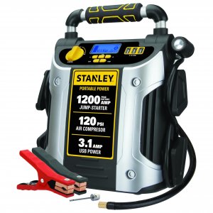 Stanley J5C09D 1200 Peak Amp Automotive Jump Starter, Portable Power – 2.1A/10W USB Port, 120 PSI Air Compressor