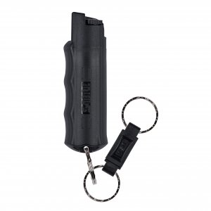 SABRE Pepper Spray with Quick Release Keychain for Self Defense – Maximum Police Strength OC Spray with UV Marking Dye, Twist Lock Safety, Finger Grip, 10‑Second Spray, 14‑ft Range, Made in USA