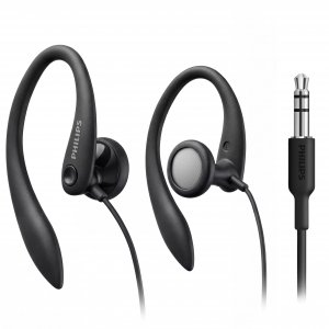 PHILIPS SHS3200BK Flexible Earhook Headphones, Black
