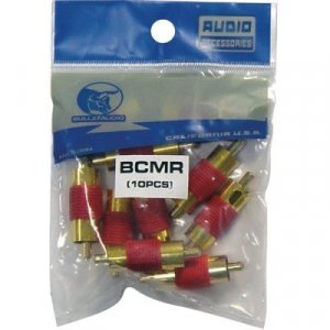 Bullz BCMR Audio Male RCA Couplers, Red