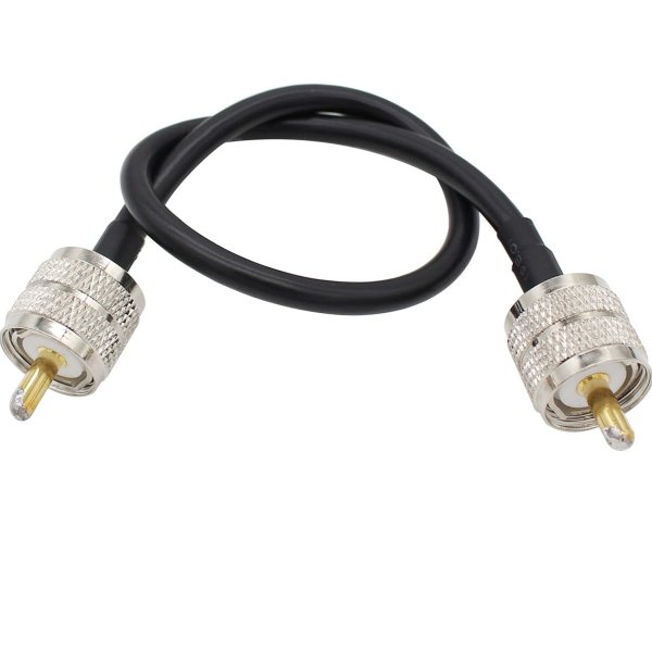 exgoofit PL259 Male to Male Adapter Cable Low Loss Digital Coax UHF Jumper Cable 12 inch RG58 for HAM & CB Radio,Antenna Analyzer,Dummy Load,SWR Meter