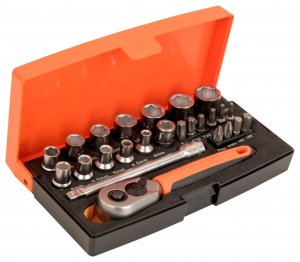 Bahco SL25 25 Piece 1/4" Drive Metric Socket and Bit Set 4-13mm